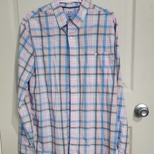 Croft & Barrow Men's Plaid Shirt - Blue and Pink